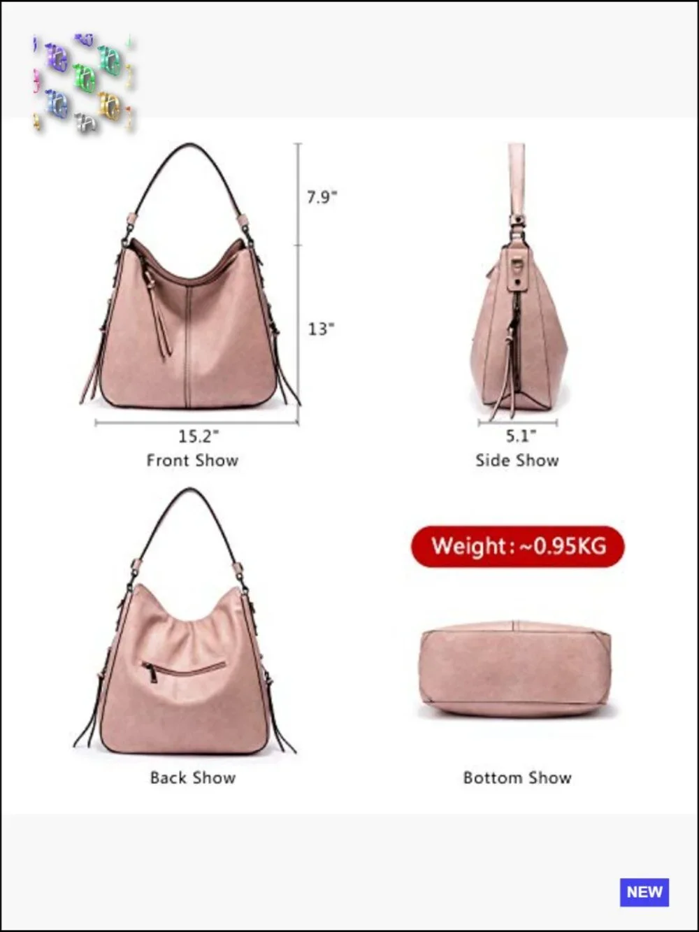 Faux Leather Hobo Crossbody Bag Retro Large Capacity Shoulder Purse Tote with